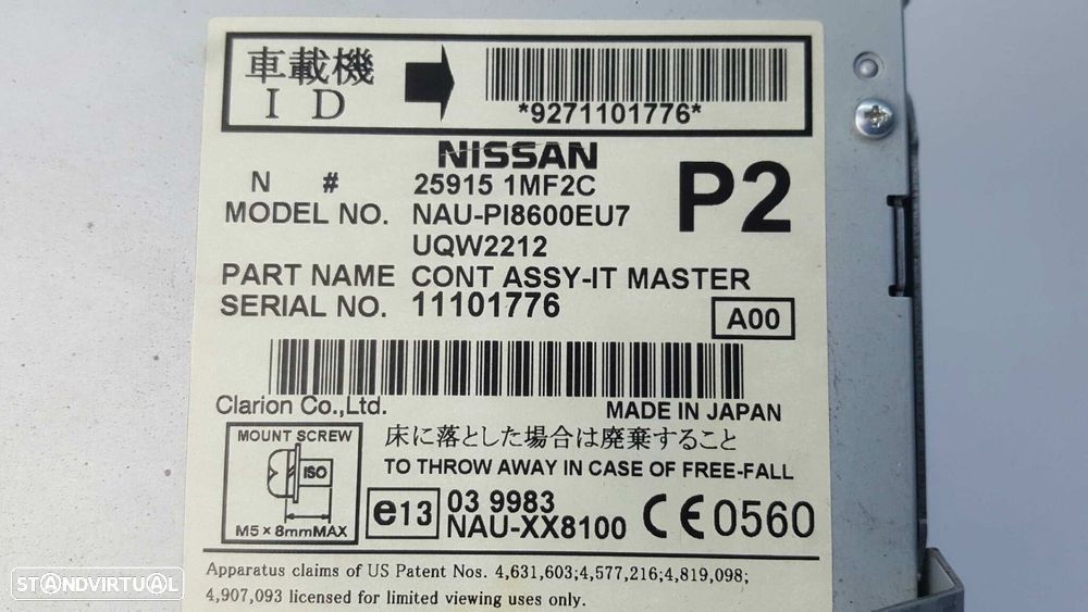 SISTEMA AUDIO / RADIO CD INFINITI M SEDÁN M30D S PREMIUM - 8