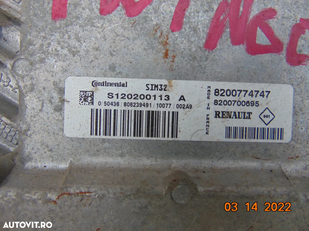 Calculator motor Renault Twingo 2007-2014 motor 1.2 benzina dezmembrez - 3