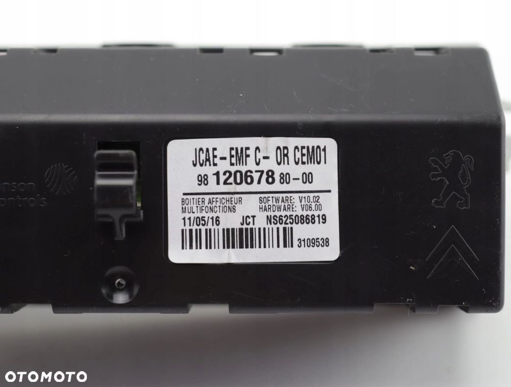 WYŚWIETLACZ CITROEN C-ELYSEE 1.6 16V 9812067880 - 2