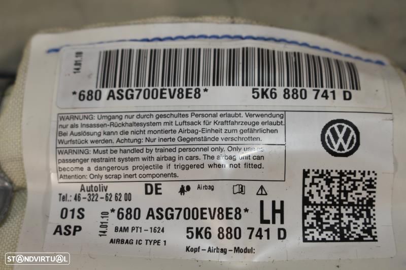 Airbags De Cortina Volkswagen Golf Vi (5K1)  5K6880741d / 5K6880742d - 6