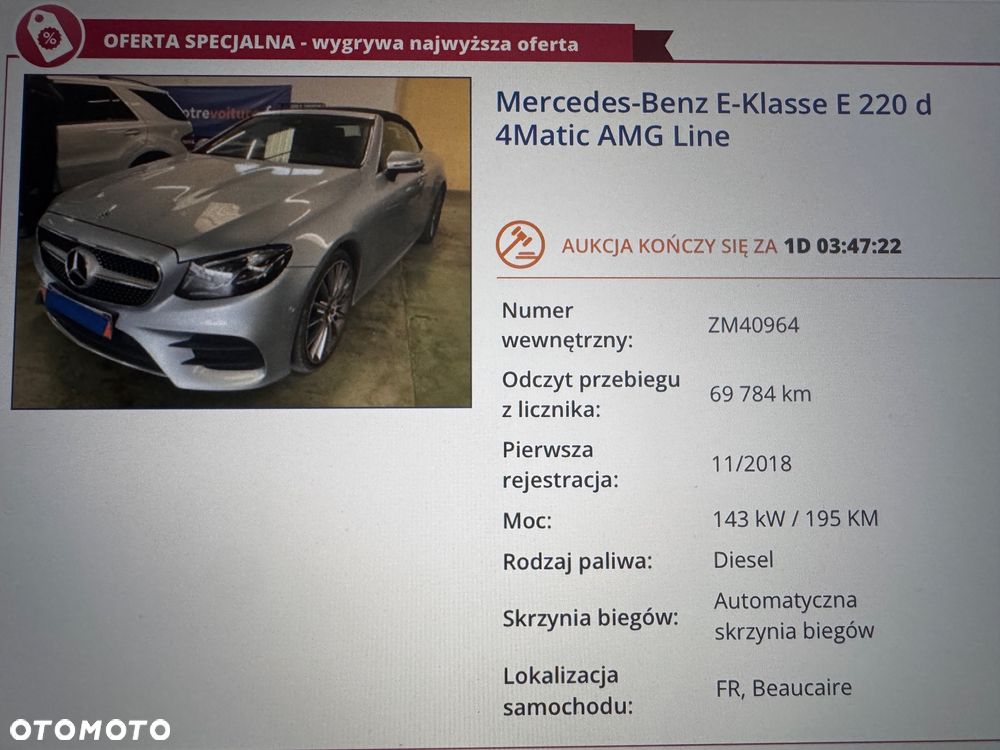 Mercedes-Benz Klasa E 220 d Cabrio 9G-TRONIC AMG Line - 29