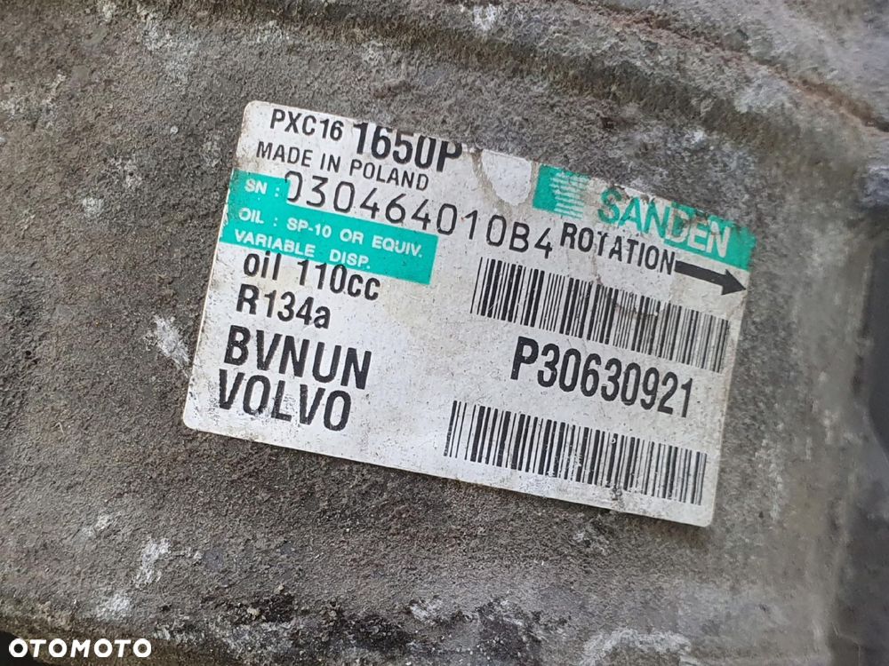 SPRĘŻARKA KLIMATYZACJI Volvo V70 III S80 II 2.4 D5 _ pompa P30630921 - 2