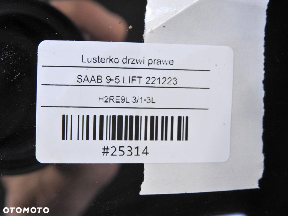 LUSTERKO PRAWE 3 PIN 278 SAAB 9-5 - 10