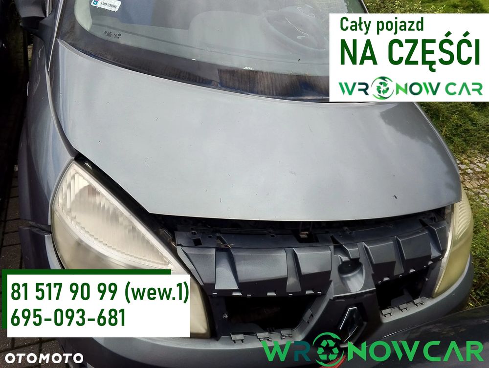 Renault Megane Scenic (03-06r.) 1.9DCI 119KM. Silnik F9Q 812 Skrzynia ND0 002 lakier NV603 – HOLOGRAM GREY . Cały na części. GWARANCJA !!!  Przód Tył Zestaw Komplet Drzwi Klapa Zderzak Błotnik Maska Grill Atrapa Szyba Pas Lampa Lusterko Boczki Fotel Kanapa Kokpit Deska Rozdzielcza Przełącznik Włącznik Sterownik Przewody Wiązka Instalacja Moduł Komputer Czujnik Listwa Pompa Alternator Wtryski Głowica Rozrusznik Kompresor Sprzęgło Dwumas Silnik Skrzynia ABS Klimatyzacji Paliwa Wspomagania Kolektor Turbina Przepustnica Zawór Chłodnica Koło Hak Belka Sanki Zawieszenie Mcpherson Półoś Amortyzator Wydech Tłumik Zacisk Most - 1