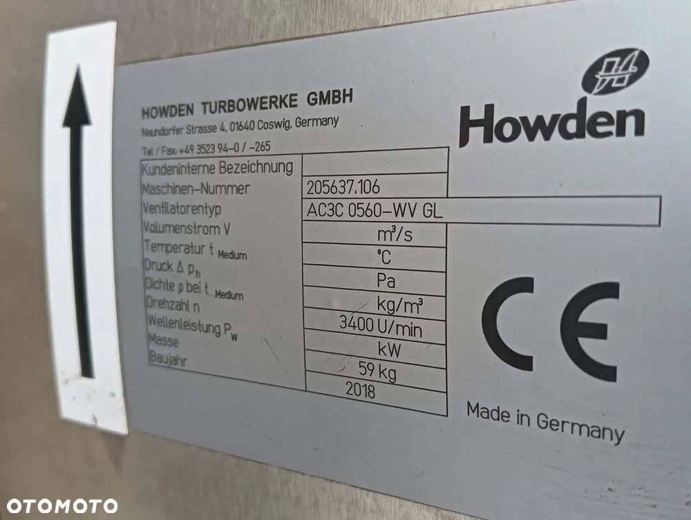 Schmidt Swingo Odkurzacz obiegowy zasilany silnikiem hydraulicznym Howden 205637.106 AC3C 0560-WV GL - 2