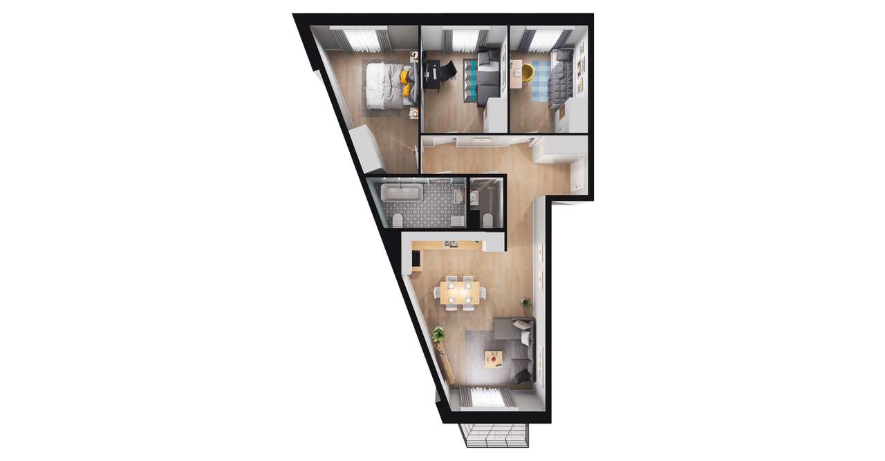 4-pokojowe mieszkanie 68m2 + balkon Bez Prowizji - Pełny obrazek: 2/9