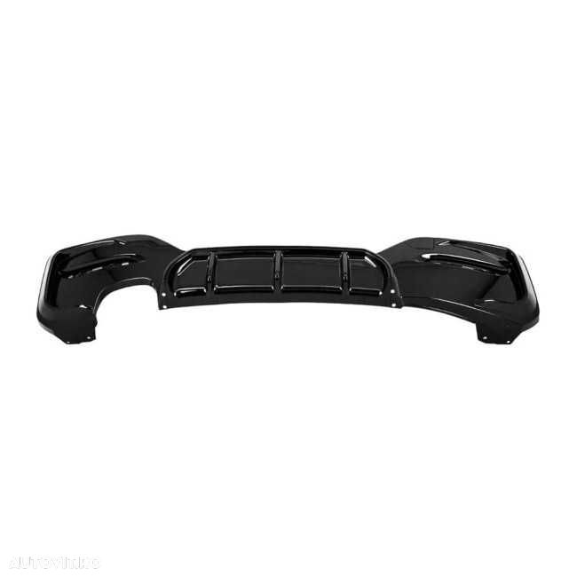 Difuzor Bara Spate M Prelungire Extensie BMW F20 F21 LCI Facelift, Evacuare Stanga, Negru Lucios - 2