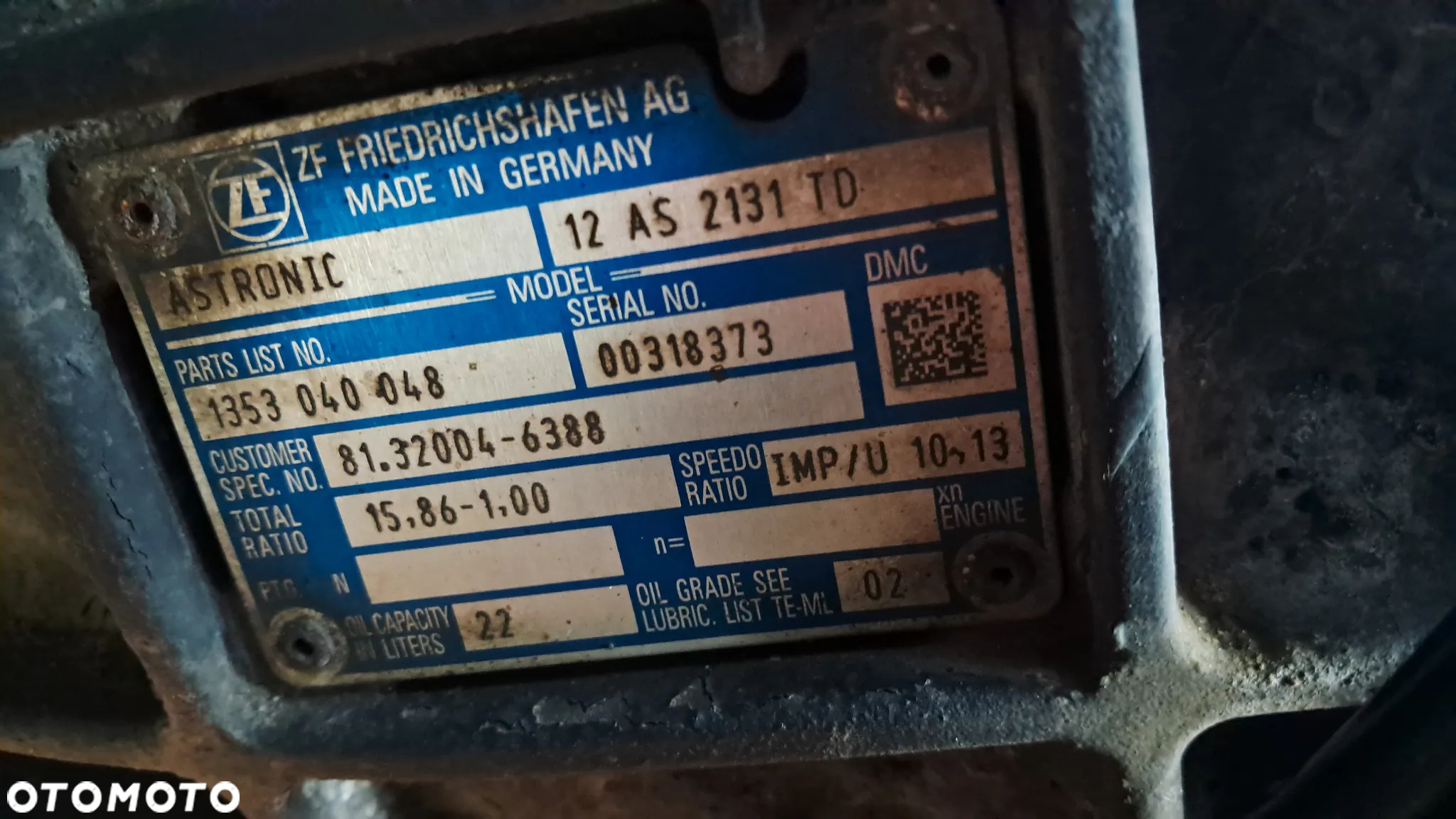 Skrzynia biegów MAN TGX TGS z INTARDEREM 12 AS 2131 TD euro 6 - 2
