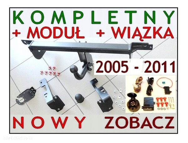 Nowy Kompletny Hak Holowniczy z Kulą + Moduł z Wiązką Uniwersalną 7pin + Gniazdo elektr. do Opel Zafira II B 2 Minivan od 2005 do 2014