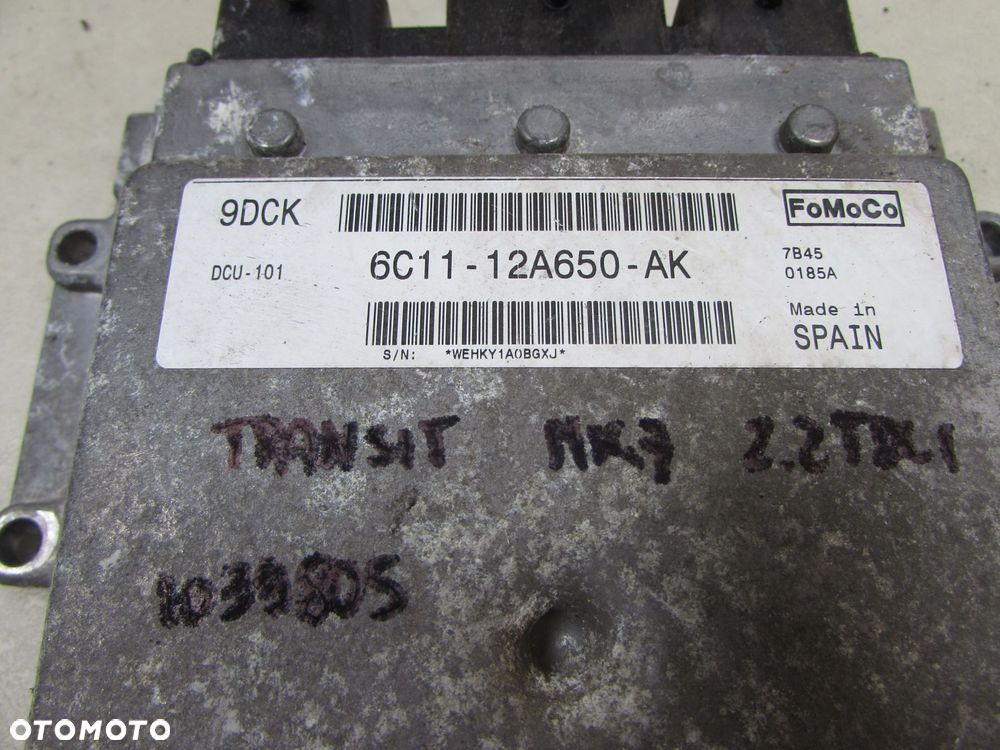 FORD TRANSIT VII 2.2 TDCI KOMPUTER STEROWNIK 6C11-12A650-AK 9DCK DCU-101 06-14 - 5