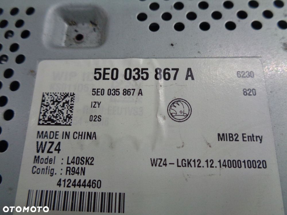 skoda octavia iii 5e0 radio wyświetlacz ekran 5e0035867a - 5