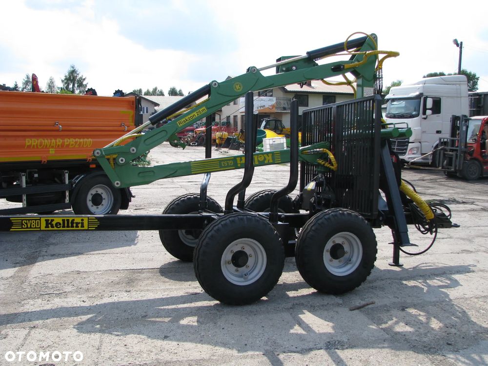 Inny Przyczepa leśna Kellfri 8 ton z żurawiem HDS 6,3m - odkładany HDS - TROL, Wyciągarka leśna do drewna KR4 - 4 tony WIRAX, Pomarol Chwytak do zrywki drewna hydrauliczny CHD100 / CHD110 - kleszcze do drewna, Rębak do drewna, trocina, zrębka - 14