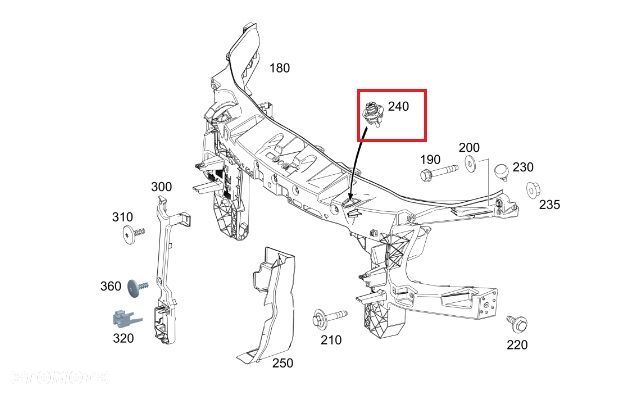 MERCEDES VITO W447 SPRINTER 907 910 Ogranicznik odboj maski pasa przod - 2