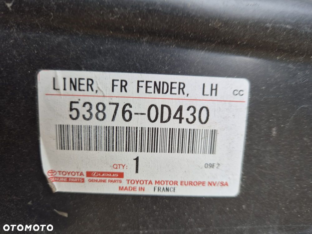 Toyota Yaris Osłona Nadkole Lewe przednie Lewy przód RH 538760D170 538760D430 NOWE - 3