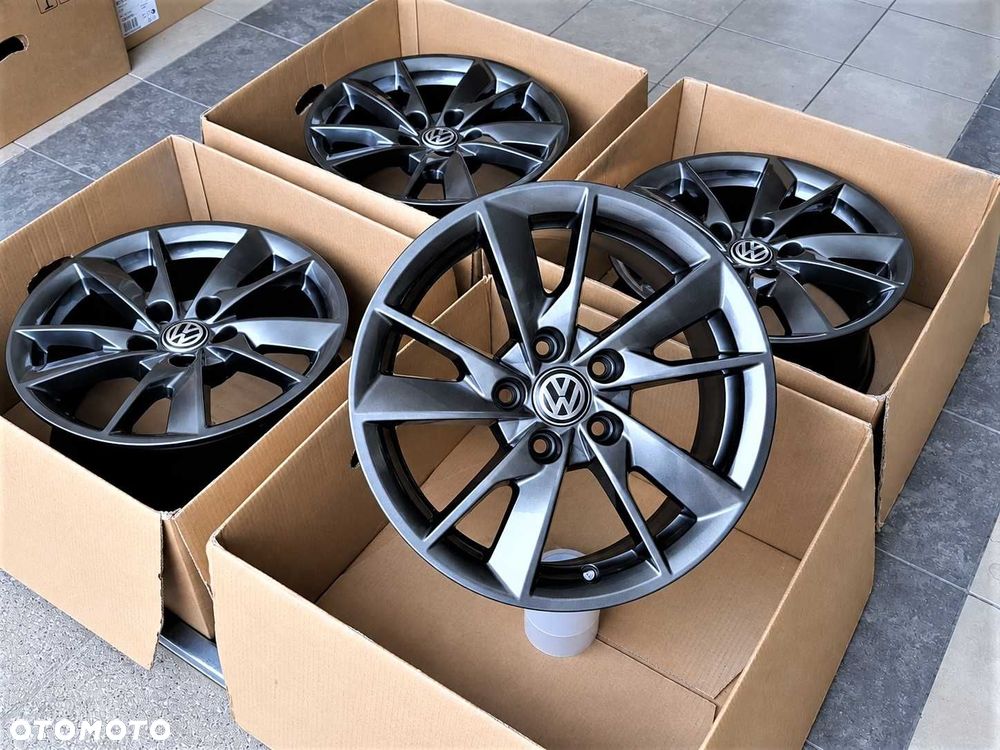 Alufelgi 16 5x112 VW Golf Passat Tiguan Jetta Touran Caddy T-Roc Nowe Chrom Shadow ! 611# - 3