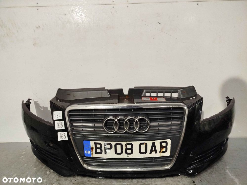 + ZDERZAK PRZÓD PRZEDNI AUDI A3 8P CABRIO DRUGI LIFT 2 FL LZ9Y CZARNY HALOGENY - 1
