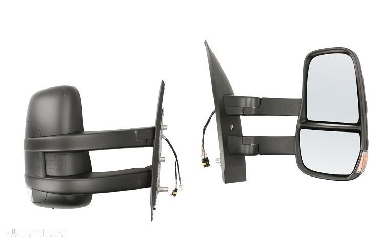 Oglinda usa exterioara Iveco Daily, 07.2014-, partea Dreapta, reglare electrica; textil; incalzit; sticla convexa; geam cromat; 9 pini; cu Lucas; brat lung, Aftermarket - 1