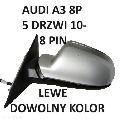 LUSTERKO AUDI A1 A2 A3 A4 A6 Q5 Q7 LEWE, PRAWE DOWOLNY KOLOR - 4
