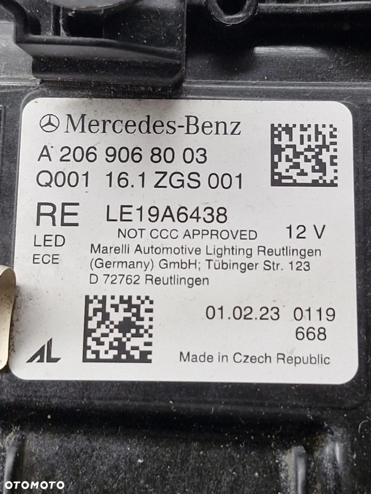 MERCEDES C-KLASA W206 FULL LED LAMPA PRAWA PRZÓD A2069068003. DIGITAL LIGHT. - 14