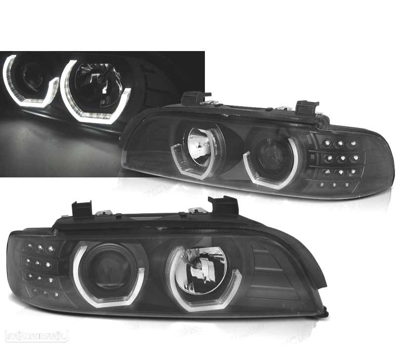FARÓIS BMW E39 ANGEL EYES 3D CCFL + LED - 2