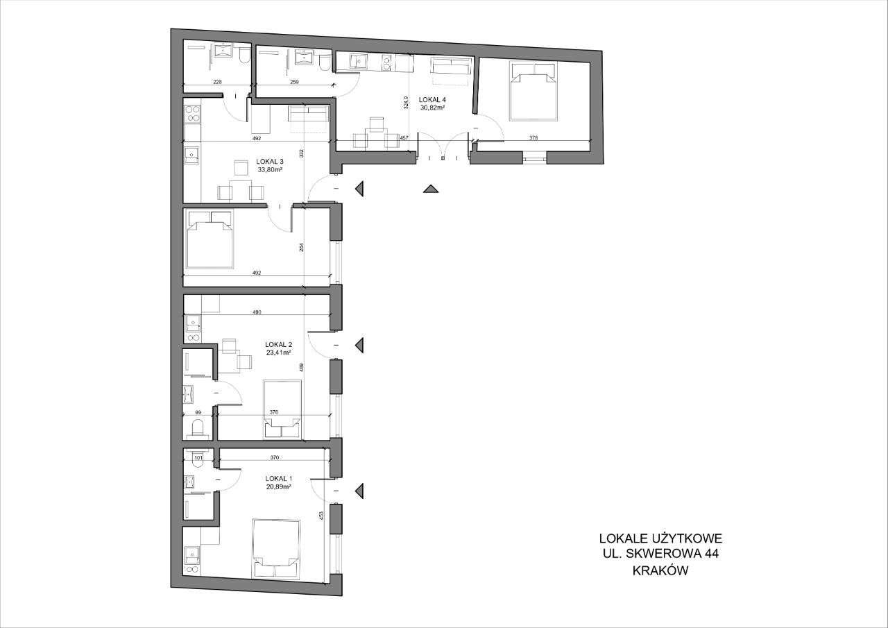 Parterowa oficyna w centrum Krakowa