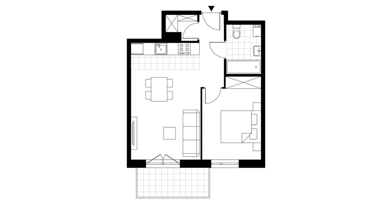 2-pokojowe mieszkanie 43m2 + balkon Bezpośrednio - Pełny obrazek: 3/10