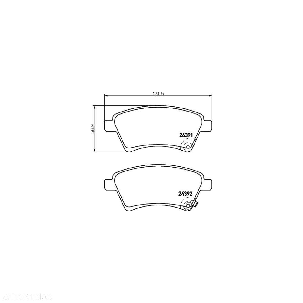 Placute frana fata Fiat Sedici, 06.2006-10.2014, marca SRLine S70-0277 - 1