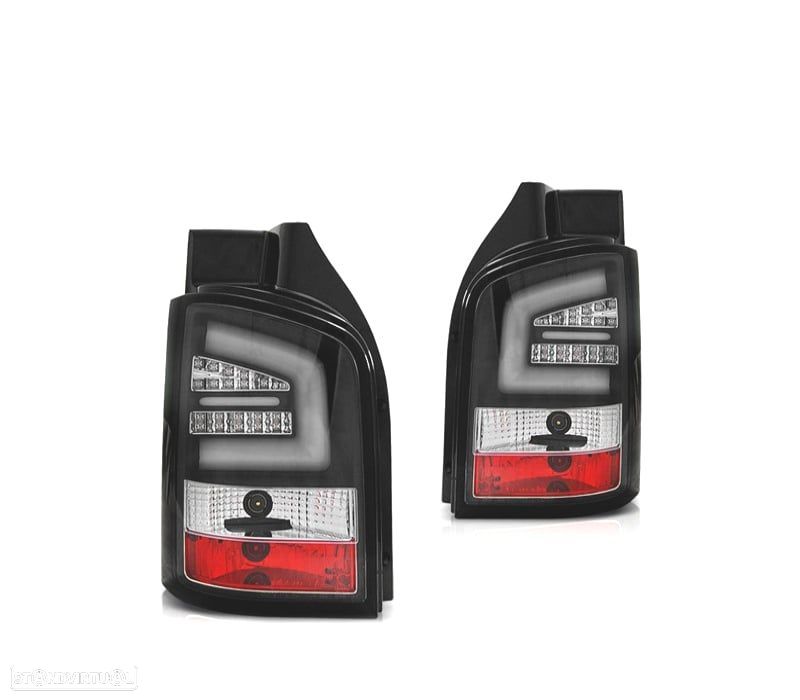 FAROLINS TRASEIROS VOLKSWAGEN VW T5 03-09 LIGHT BAR FUNDO PRETO - 1