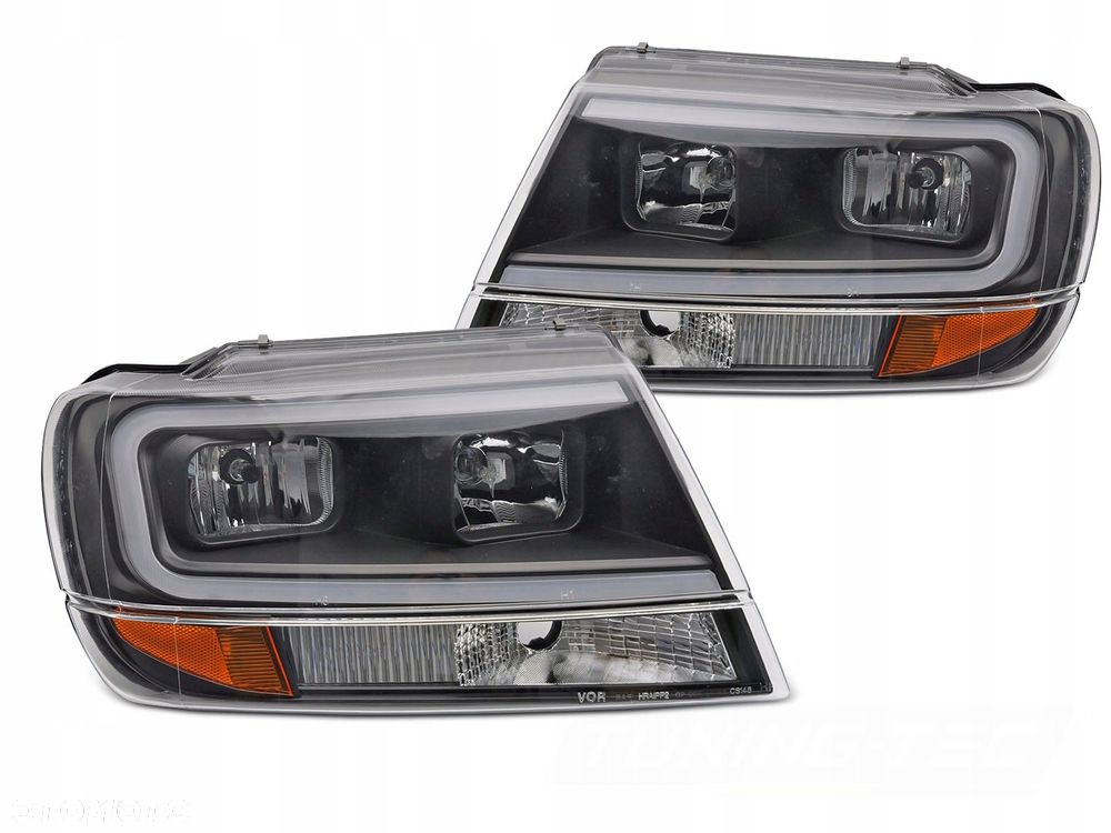 Reflektory Lampy kpl Tube LED Neon Black Tuning Jeep Grand Cherokee WJ 99- - 8