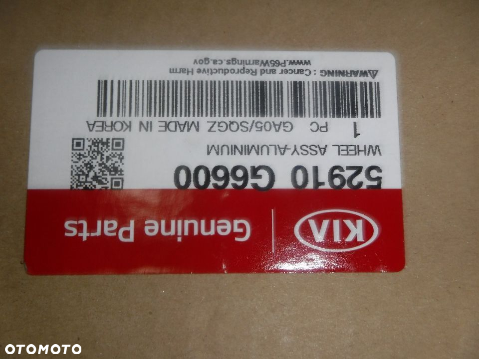 kia picanto felga aluminiowa nowa r14 5,5j et45 52910g6600 - 2