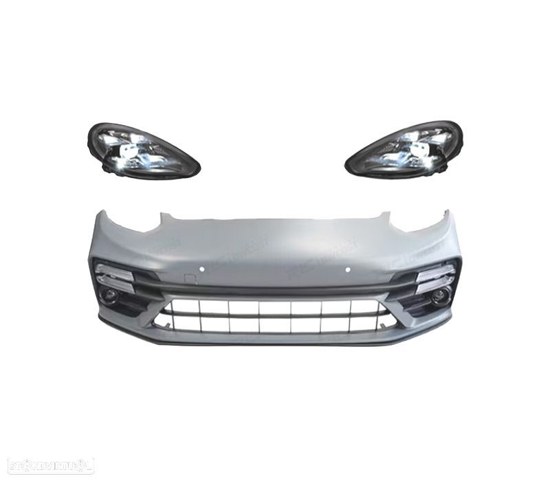 PARA-CHOQUES DIANTEIRO PORSCHE PANAMERA 09-13 LOOK TURBO 971 + FAROIS LED - 2