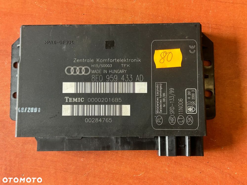 MODUŁ STEROWNIK KOMFORTU AUDI A4 B6 8E0959433AD - 1