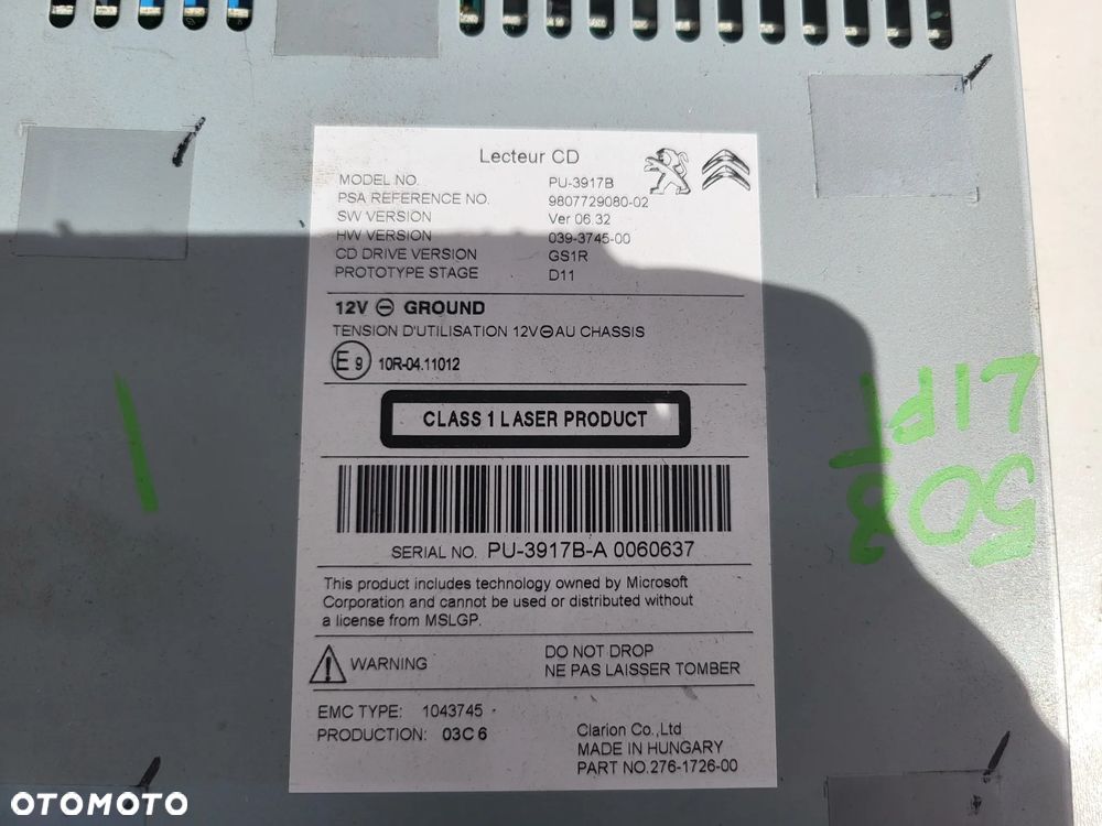 Wyświetlacz ekran radio czytnik CD Peugeot 508 LIFT - 6