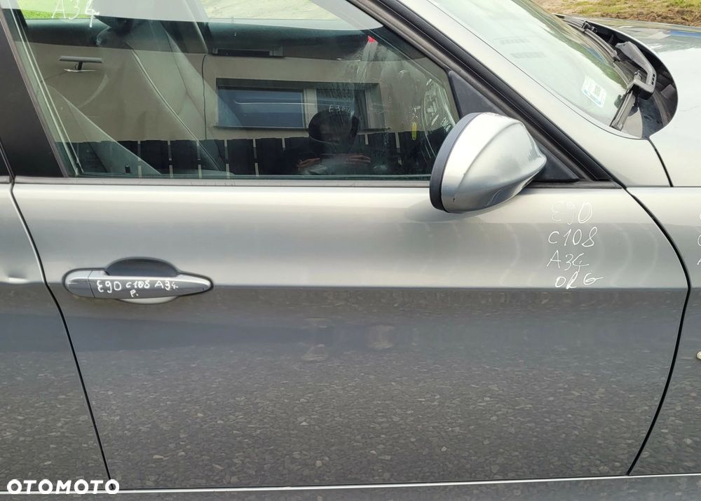 DRZWI PRAWY PRZÓD PRZEDNIE BMW E90 E91 A34 ARKTIS METALIC ORG LAKIER C108 - 1