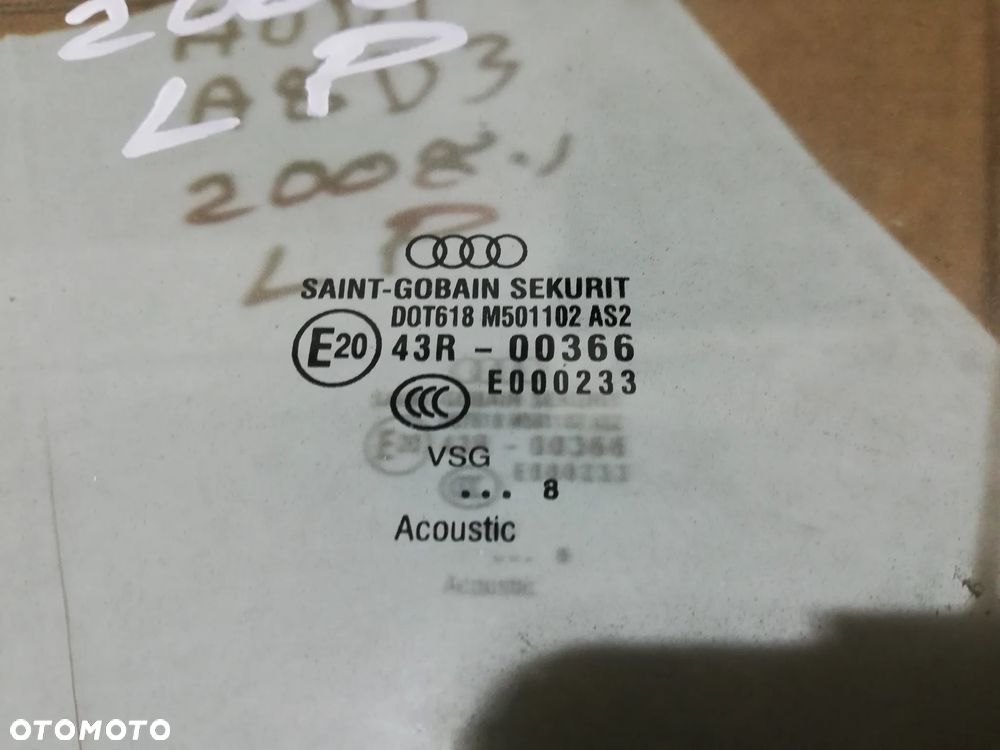 SZYBA DRZWI L / P PRZÓD AUDI A8 D3 - 3