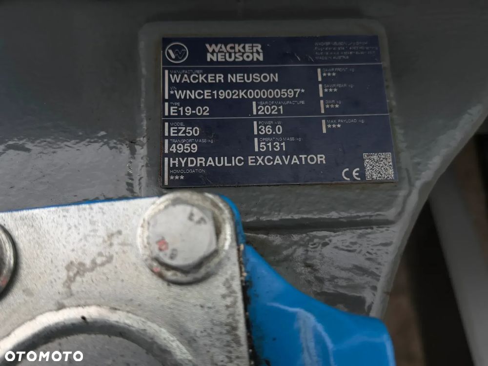 Wacker Neuson EZ50 Koparka Gąsienicowa 5,5 Tony. 2022 rok. 1400 mtg. Jak Nówka z salonu! ani deka luzów czy wycieków! Pochodzi z Gospodarstwa Norweskiego! Aktualne serwisy DEKRA BMWT. 2 łyżki. Silnik PERKINS 4 cyl. 52km. Maszyna Full wypasiona! Bogata wersja Norweska! Klima. Radio Usb. Szybkozłącze Hydrauliczne. OKAZJA. Pełny Oryginał historia do sprawdzenia w Wacker autoryzowany! - 30