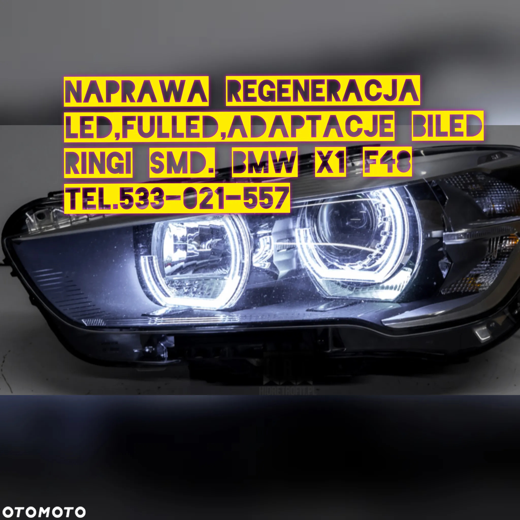 Lampa reflektor BMW E60 E61 F10 F11 M3 M4 E90 E92 F30 F07 F18 M5 Ringi drl led smd dual color + kierunki bmw - 19