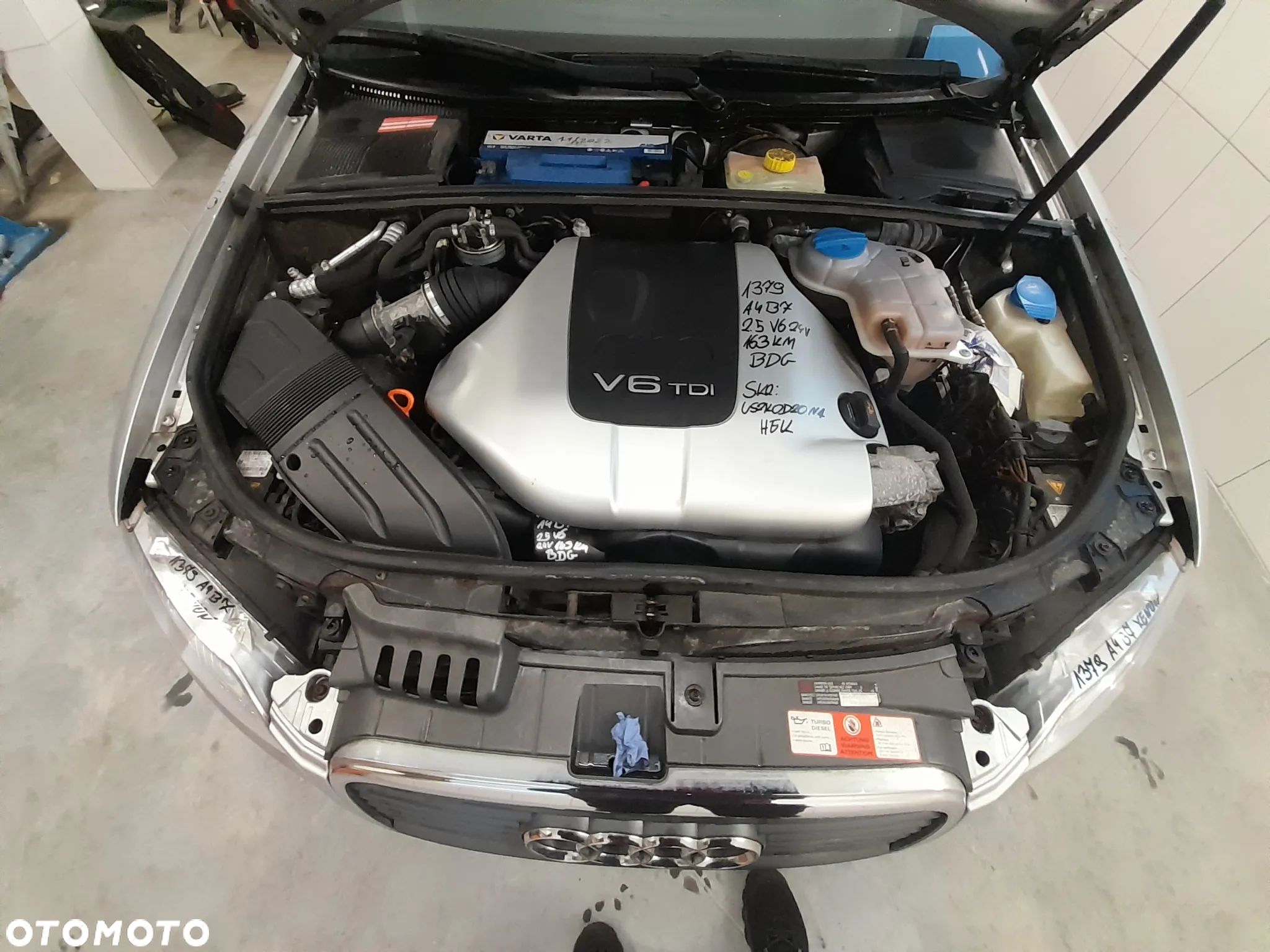 AUDI A4 B7 SILNIK 2.5 TDI V6 24V 163KM DIESEL OZNACZENIE: BDG - 1