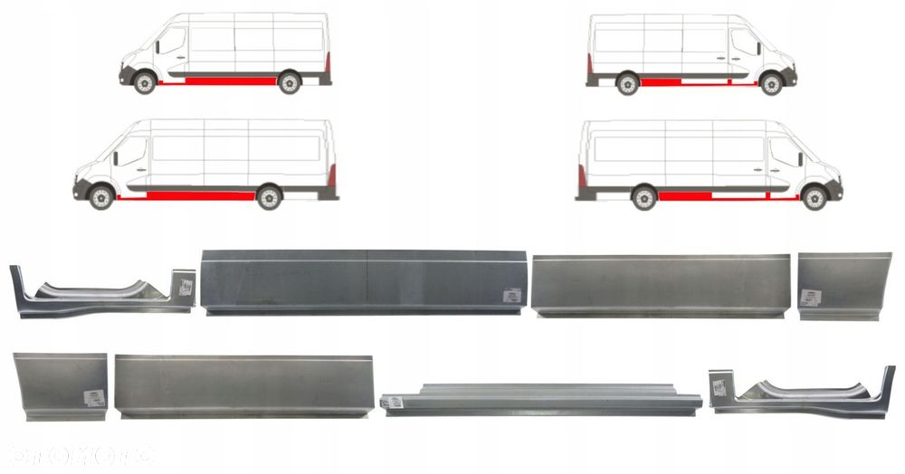 Zestaw Progów / progi Renault Master 10-24 wersja L3 / L4 ZESTAW ! - 1