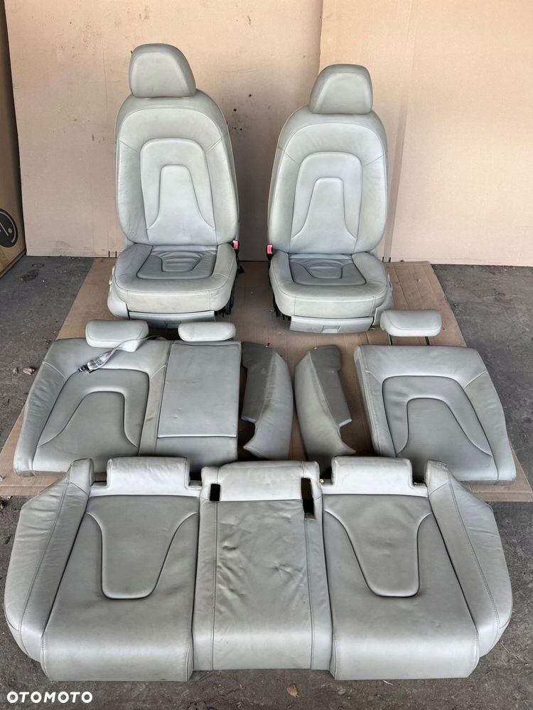 AUDI A4 B8 FOTELE KANAPA SKÓRA JASNA KOMPLET GRZANE ELEKTRYCZNE - 1