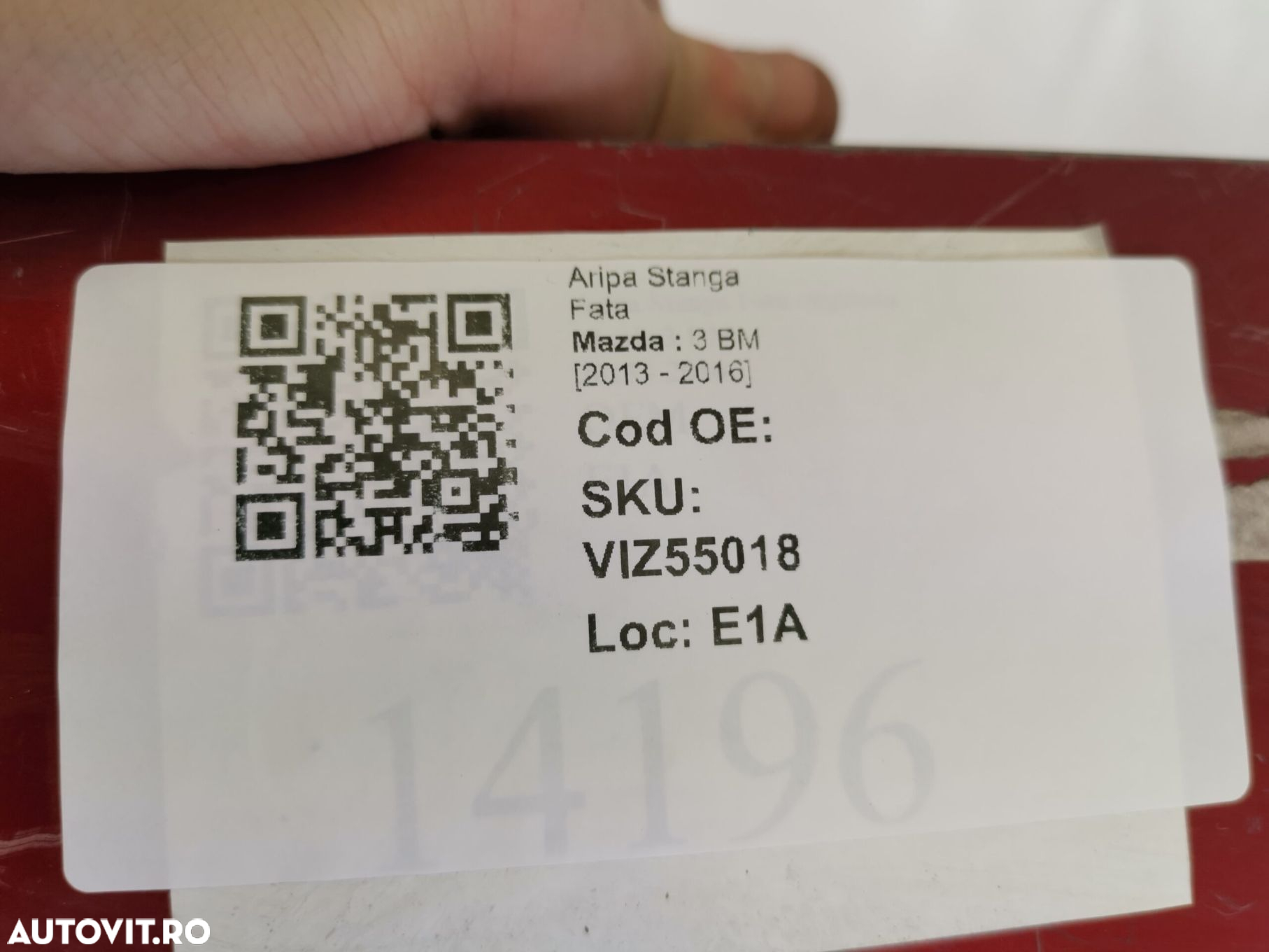 Aripa Stanga Fata Mazda  3 BM [2013 - 2016] Originala - 8