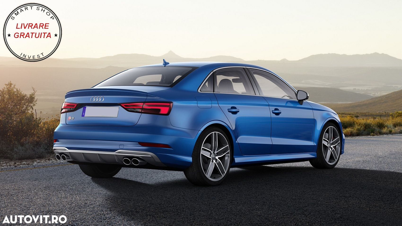 Difuzor Bara Spate Audi A3 8V Facelift Sedan Convertible (2016-2019) S3 Design Bar- livrare gratuita - 12