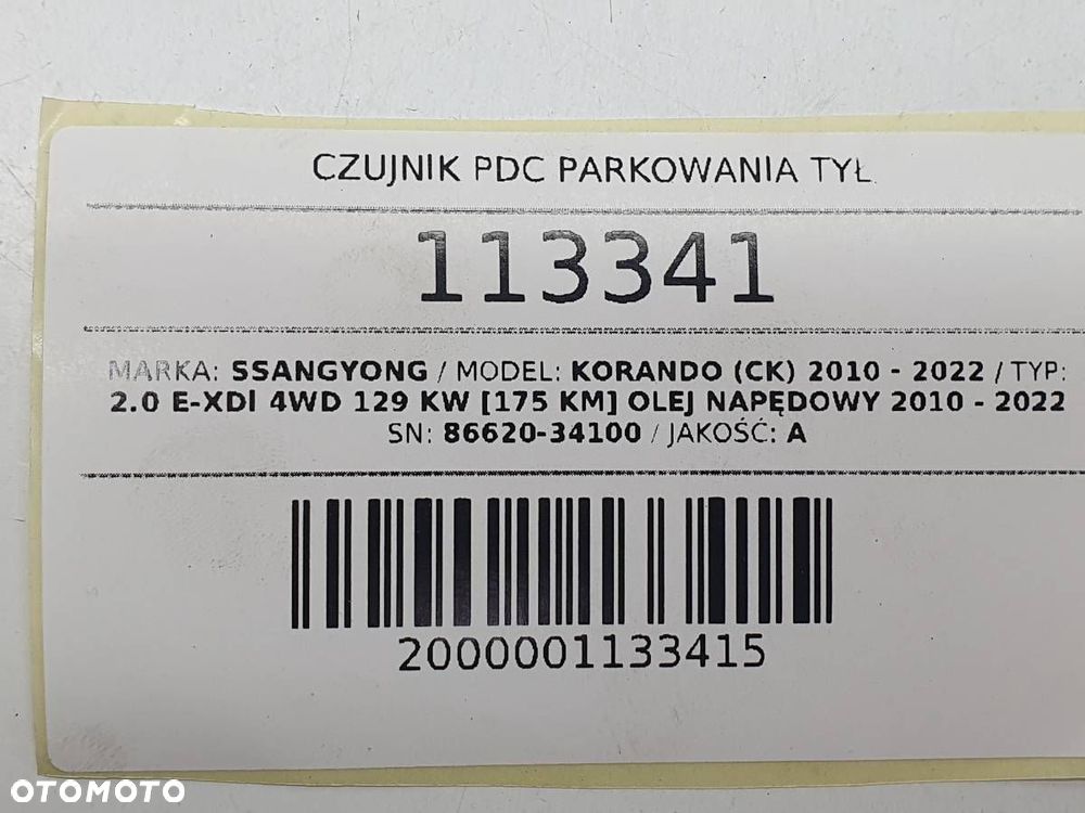 CZUJNIK PDC PARKOWANIA TYŁ ZDERZAKA 86620-34100 SSANGYONG KORANDO III - 6