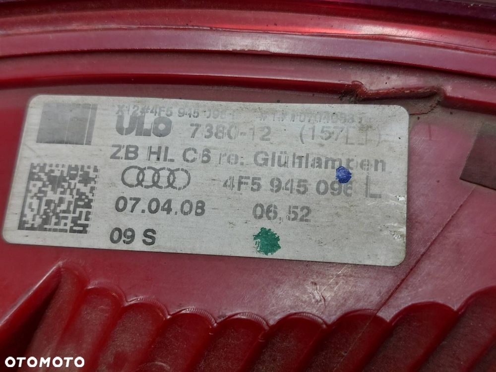 LAMPA LEWY TYŁ + PRAWY TYŁ AUDI A6 C6 SEDAN ZWYKŁE 4F5945095L 4F5945096L - 7