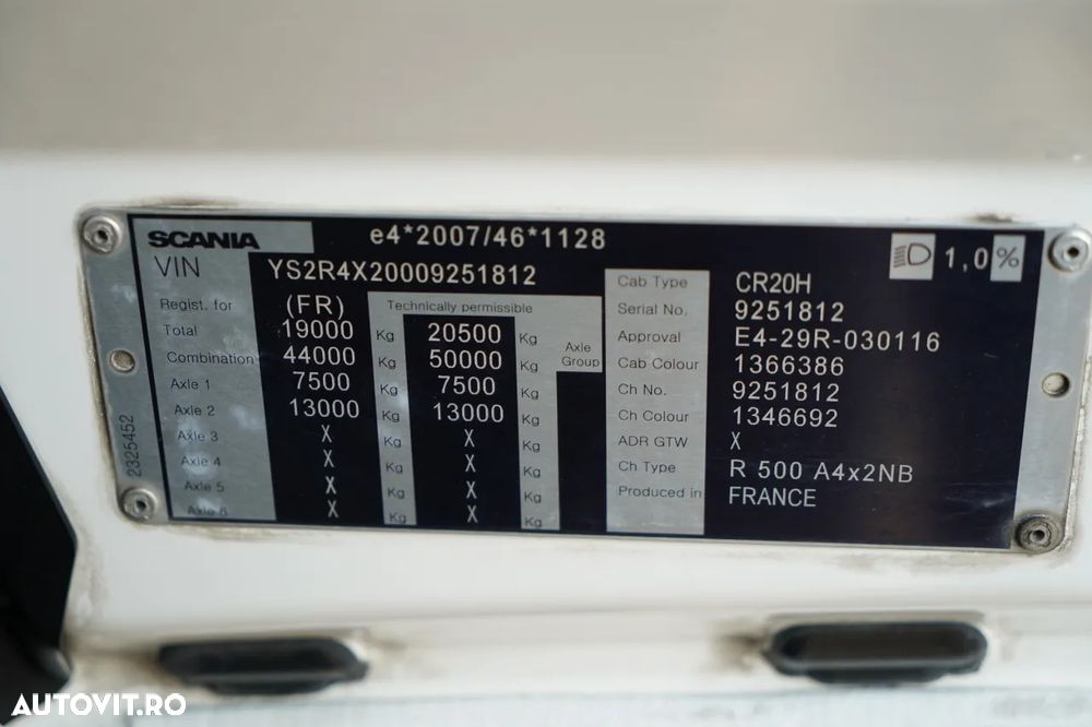 Scania R 500 / RETARDER / I-PARK COOL / FULL AIRMATIC / JANTE DIN ALIAJ / EURO 6 - 40