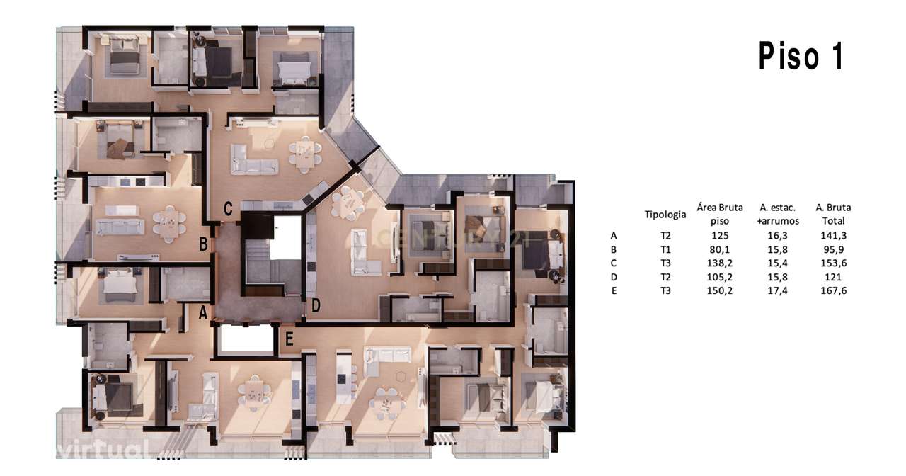 Apartamento T2 de luxo no novo Empreendimento ICONIC CAPARICA - Costa - Grande imagem: 2/6