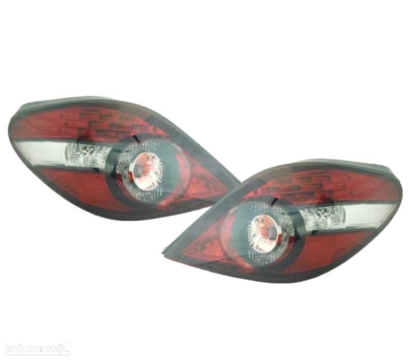 FAROLINS TRASEIROS LED PEUGEOT 207 CC 06-12 BRANCO VERMELHO - 1