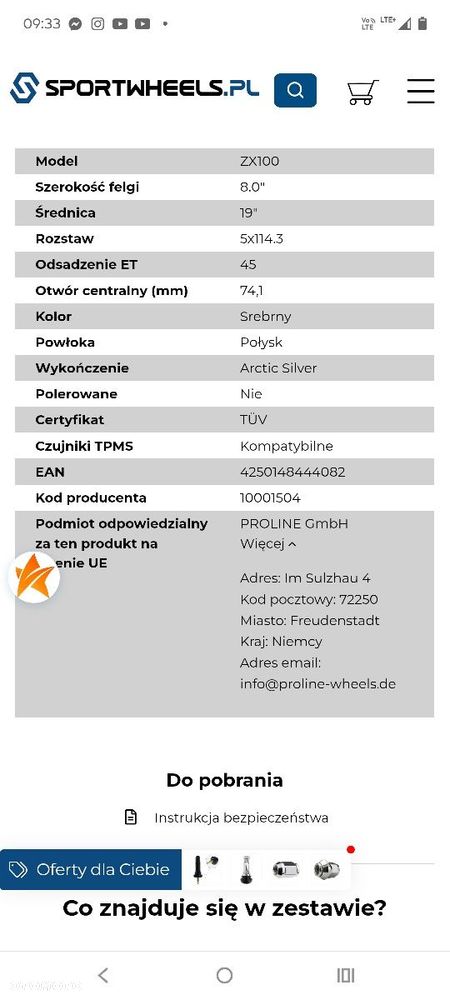 5x114,3 19 proline ZX100 8 j et 45 felgi aluminiowe demo - 4