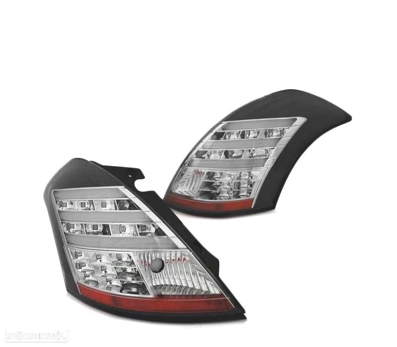 FAROLINS TRASEIROS LED SUZUKI SWIFT IV 10-17 LIGHT BAR PRETOS - 2
