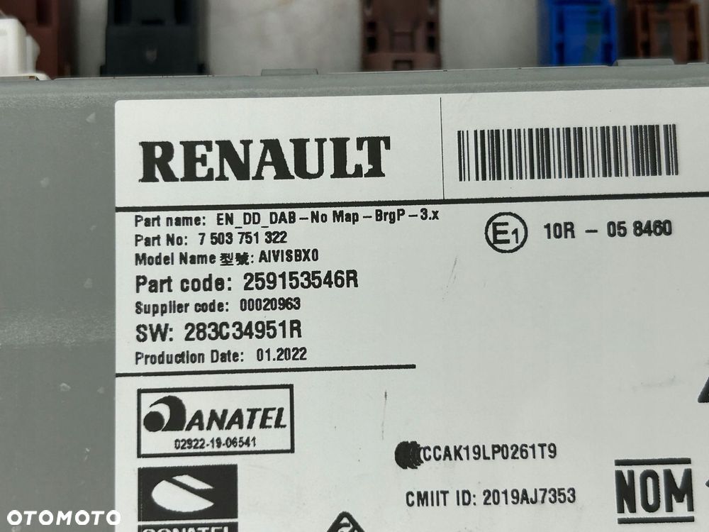 radioodtwarzacz stacja multimedialna renault zoe 259153546r - 5